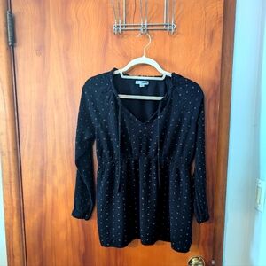 Sonoma Black Polka Dot Maternity Blouse
